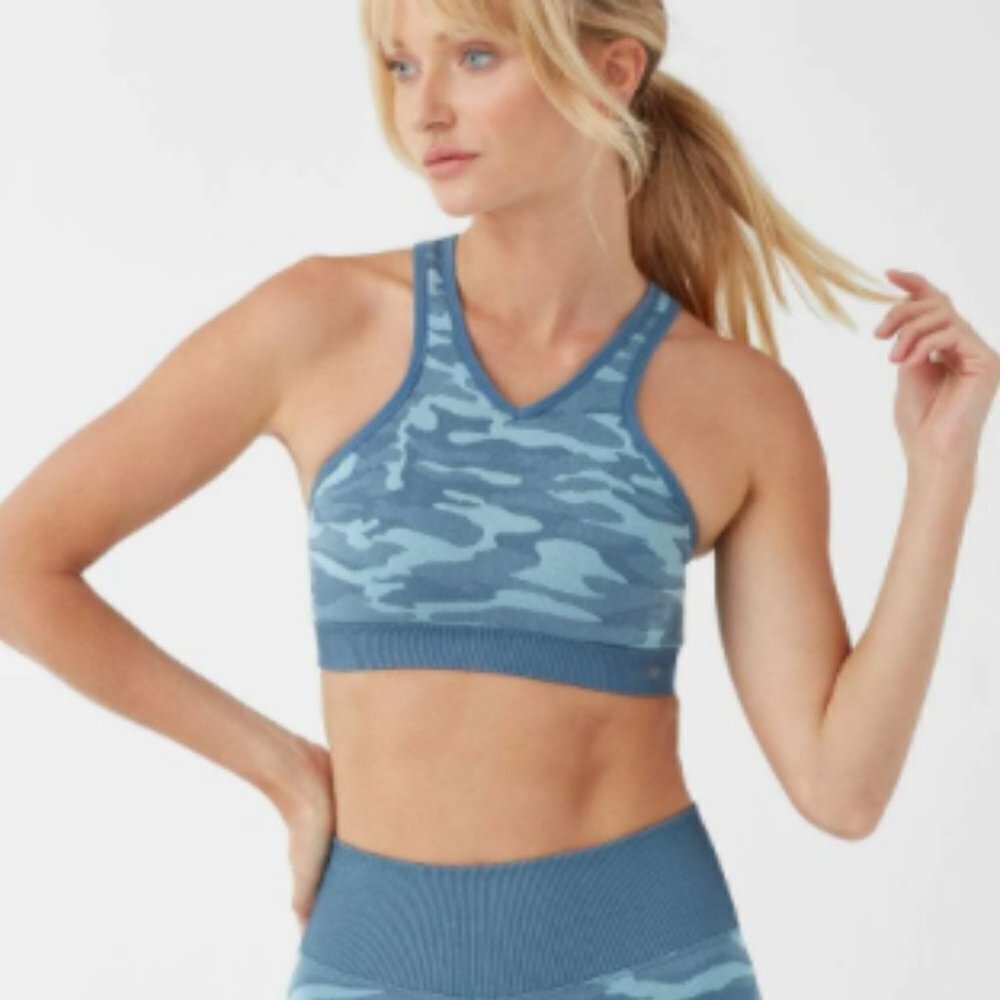 NWT Splendid Activewear Seamless Wave Camo Bra